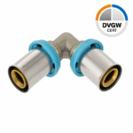 Erfu 90° Crimp Elbow Multi-Layer Fitting 20 Mm X 20 Mm Equal Elbow – Dvgw Certified, Multi-Profile U/H/Th