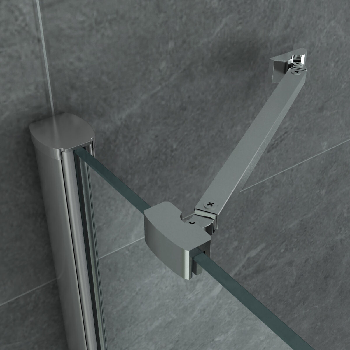 ALONI CABINE DE DOUCHE EN U AVEC 2 PORTES PIVOTANTES ET 2 PAROIS LATÉRALES - TRAITEMENT ANTI-CALCAIRE - VERRE DE SÉCURITÉ 8MM - 90X90X195 CM - CHROME - VERRE CLAIR - Image 3