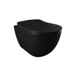 Wc Suspendu Rimoff Noir Mat, Avec Hygiène Inox