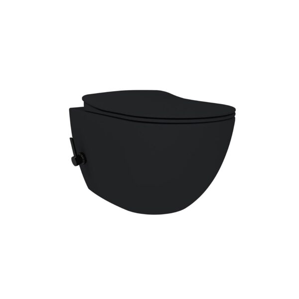 Creavit Rimoff Toilette Suspendu Avec Bidet Eau Chaude/Froide - Noir Mat