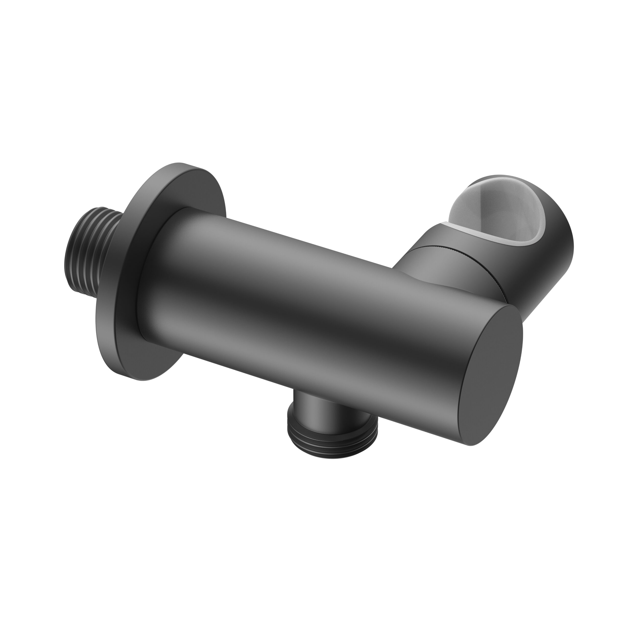 prm0155-gg.jpg UNIFORMA COUDE DE RACCORDEMENT AVEC ARIVÉE D'EAU ET SUPPORT DE DOUCHETTE – INCLINABLE – GUNMETAL (PVD) - Image 1