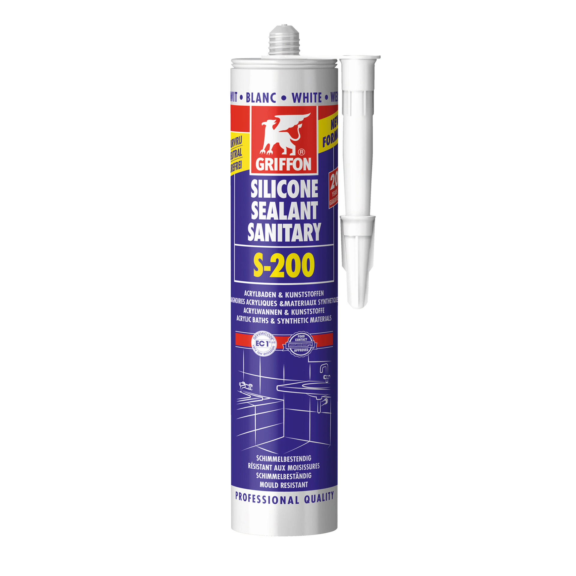 Mastic Silicone Sanitaire S200 Blanc 300 Ml