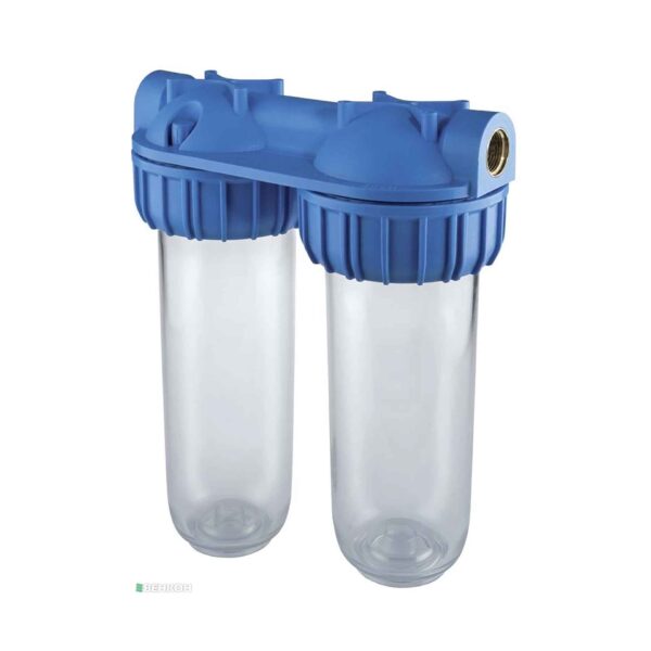 Dubbele Filter 886 1" Wegwerpcartouche Katoen 25µ + Koolstofcartouche+ Sleutel + Vis + +Muurbevestiging (Ref Atlas Za112t781 )