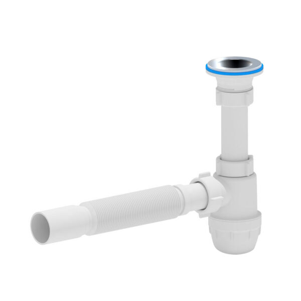 Siphon Bouteille Flexible Aloni Avec Passoire Ø40cm Blanc