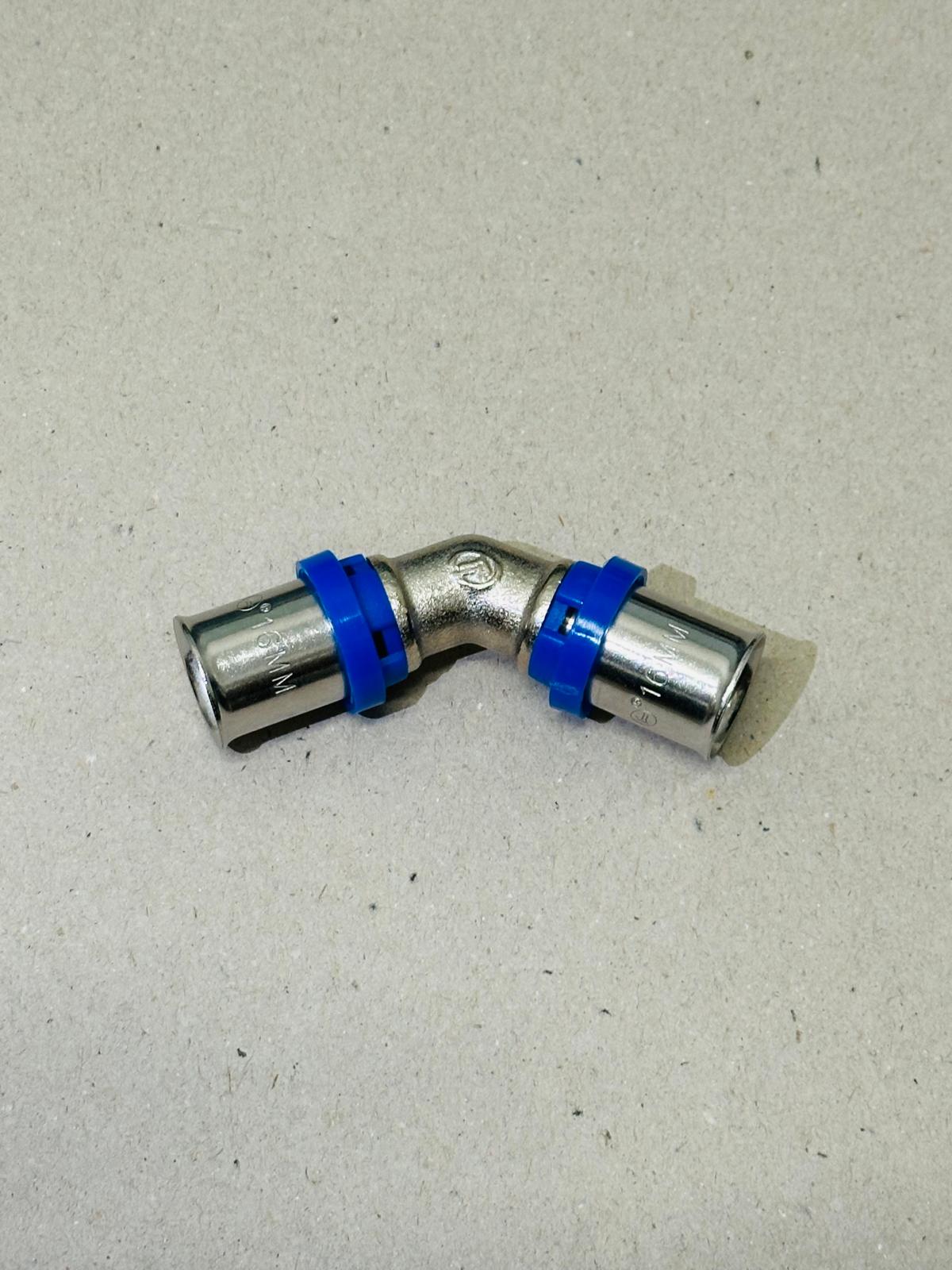 Raccord À Sertir Multicouche Droit Erfu Femelle 16mm X 16mm 45° - Certifié Dvgw, Multi-Profil U/H/Th