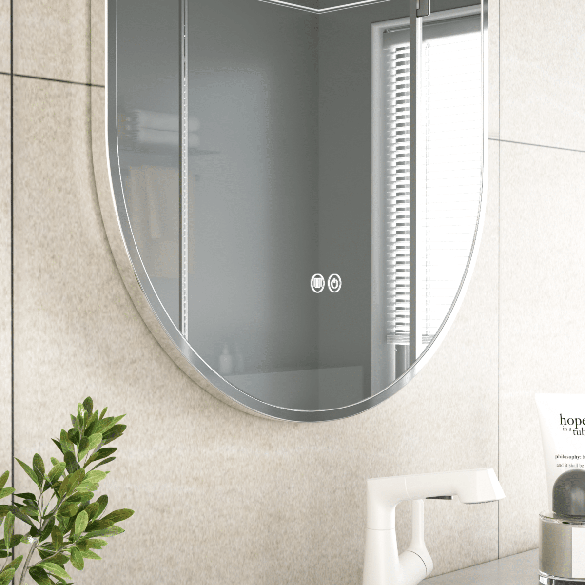 Erfu Mirror Led Anti Fog W50xh100cm Stainless Steel - Image 3