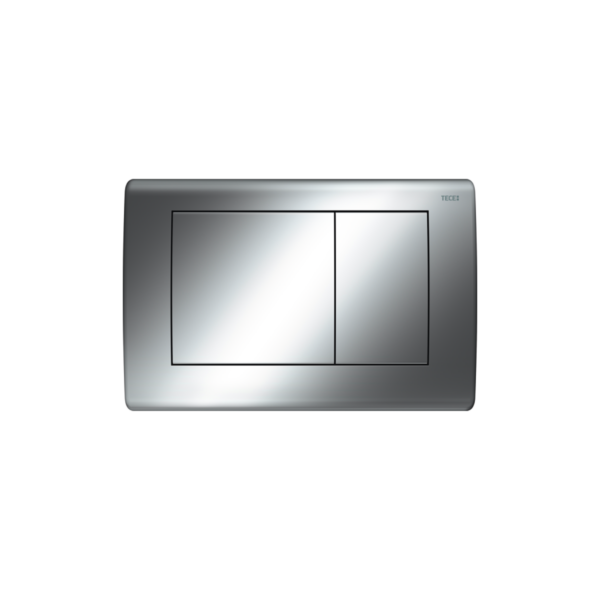 PLAQUE DE DÉCLENCHEMENT WC TECEPLANUS, DOUBLE TOUCHES, CHROMÉ BRILLANT