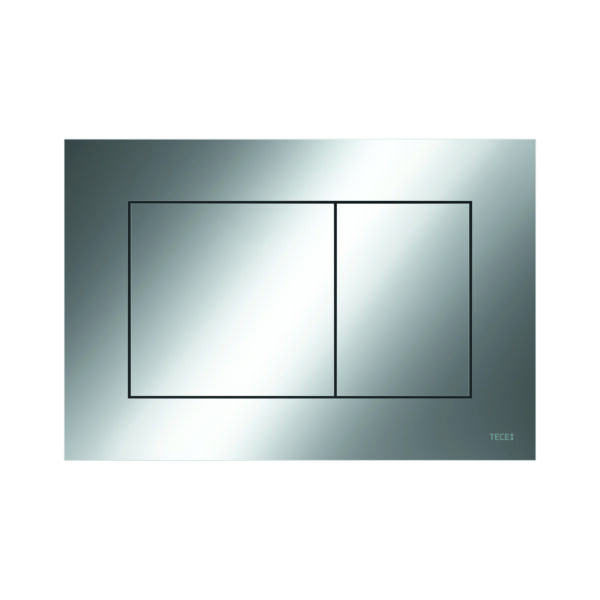 TECENOW PLAQUE DE DÉCLENCHEMENT WC -DOUBLE CHASSE - CHROME BRILLANT