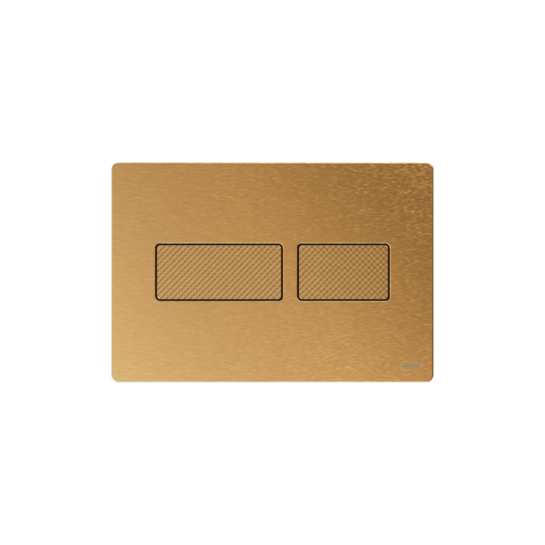 Plaque De Déclenchement Wc Tecesolid, Double Touches, Laiton Brossé Avec Structure En Diamant