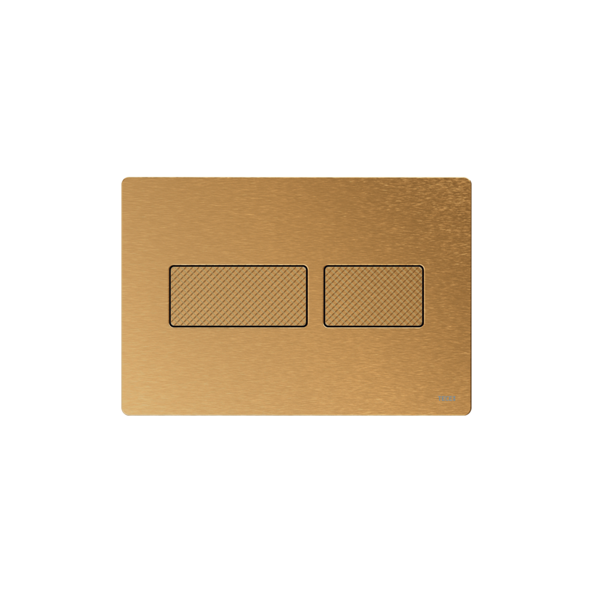 9240436.png PLAQUE DE DÉCLENCHEMENT WC TECESOLID, DOUBLE TOUCHES, LAITON BROSSÉ AVEC STRUCTURE EN DIAMANT - Image 1