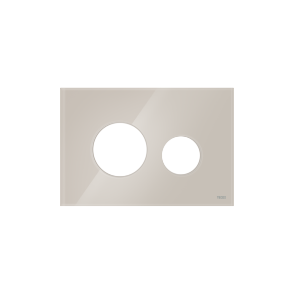 FAÇADE TECELOOP POUR PLAQUE DE DÉCLENCHEMENT WC, VERRE BEIGE CLAIR