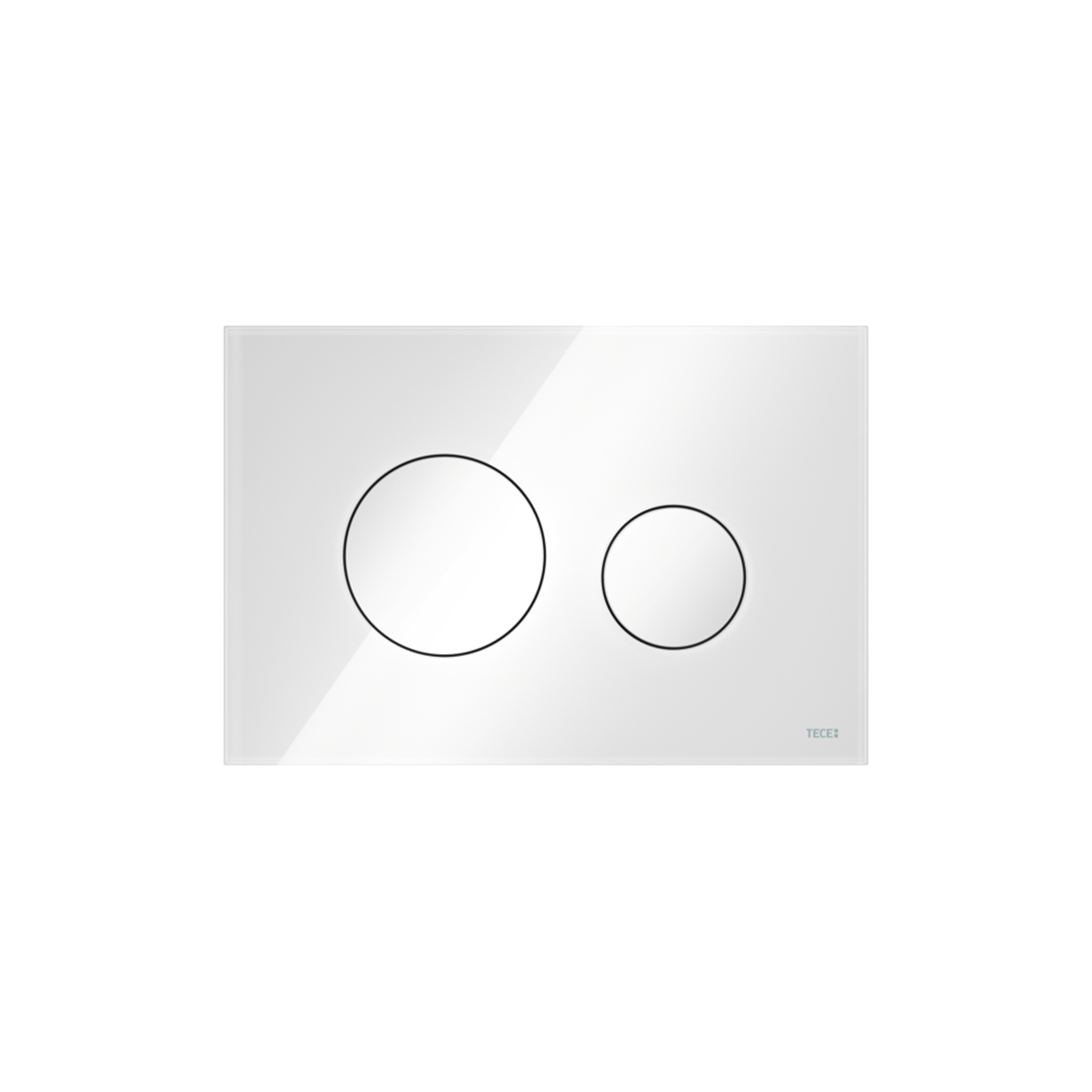 9240650.png PLAQUE DE DÉCLENCHEMENT WC TECELOOP, DOUBLE TOUCHES, VERRE BLANC, TOUCHES BLANCHES - Image 1