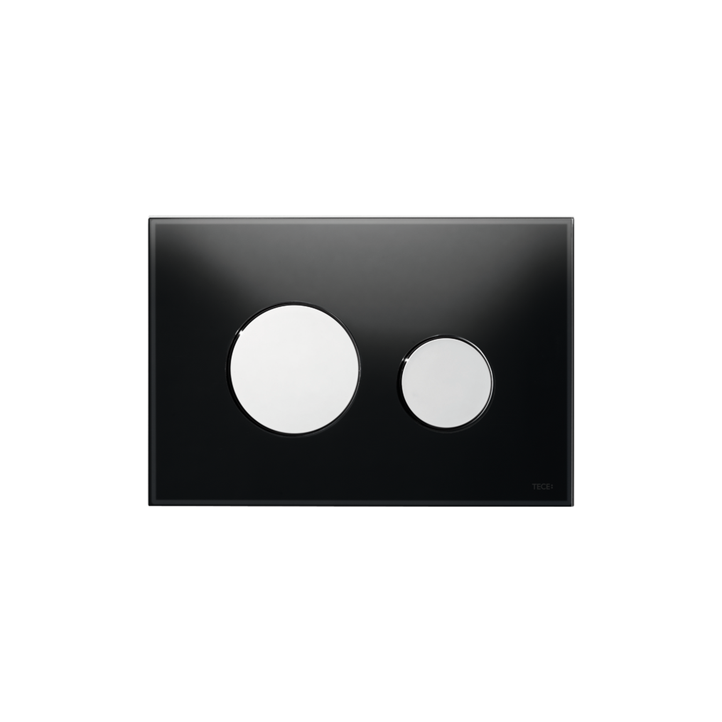 9240656.png PLAQUE DE DÉCLENCHEMENT WC TECELOOP, DOUBLE TOUCHES, VERRE NOIR, TOUCHES CHROMÉES BRILLANTES - Image 1