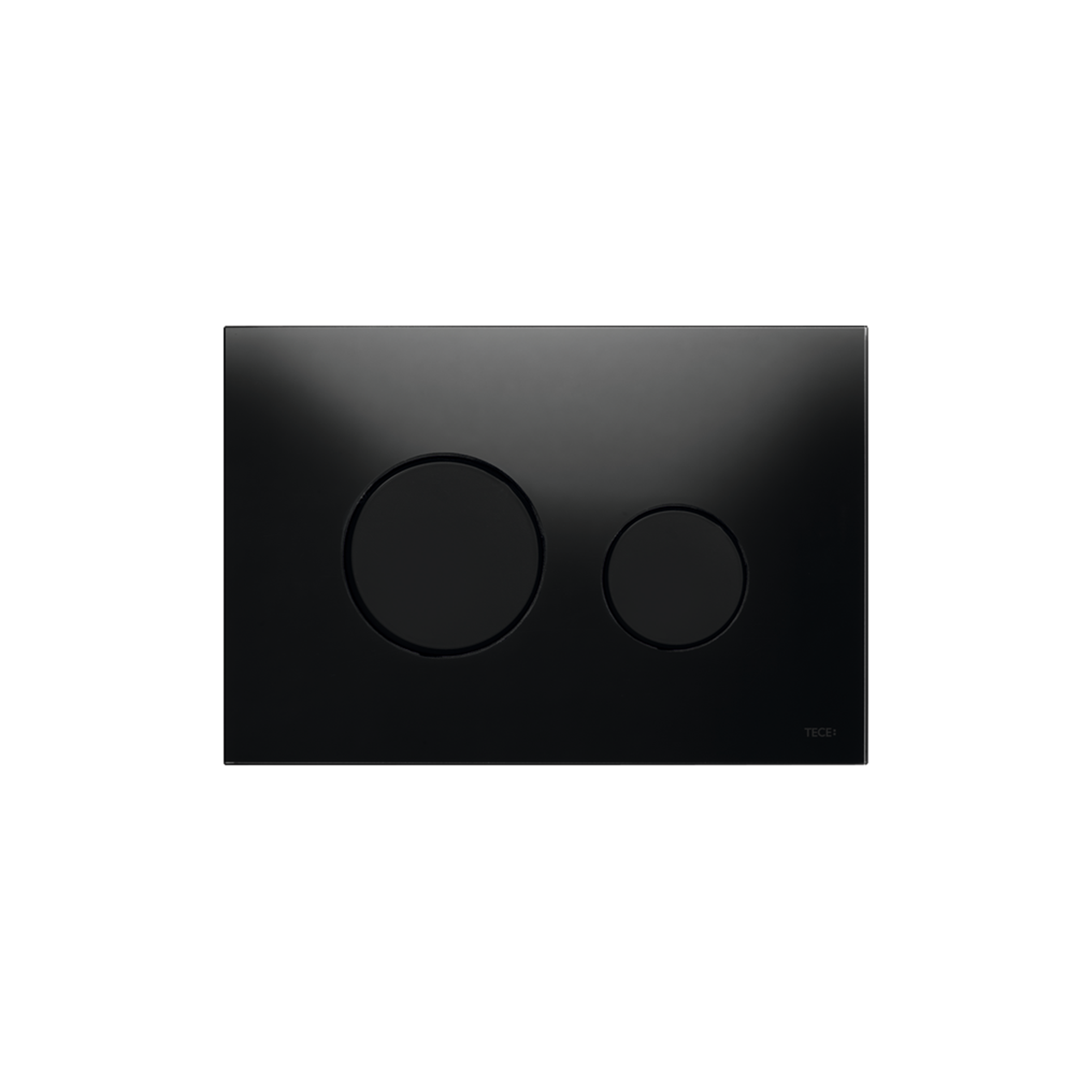 9240657.png PLAQUE DE DÉCLENCHEMENT WC TECELOOP, DOUBLE TOUCHES, VERRE NOIR, TOUCHES NOIRES - Image 1