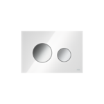 PLAQUE DE DÉCLENCHEMENT WC TECELOOP, DOUBLE TOUCHES, VERRE BLANC, TOUCHES CHROMÉES BRILLANTES