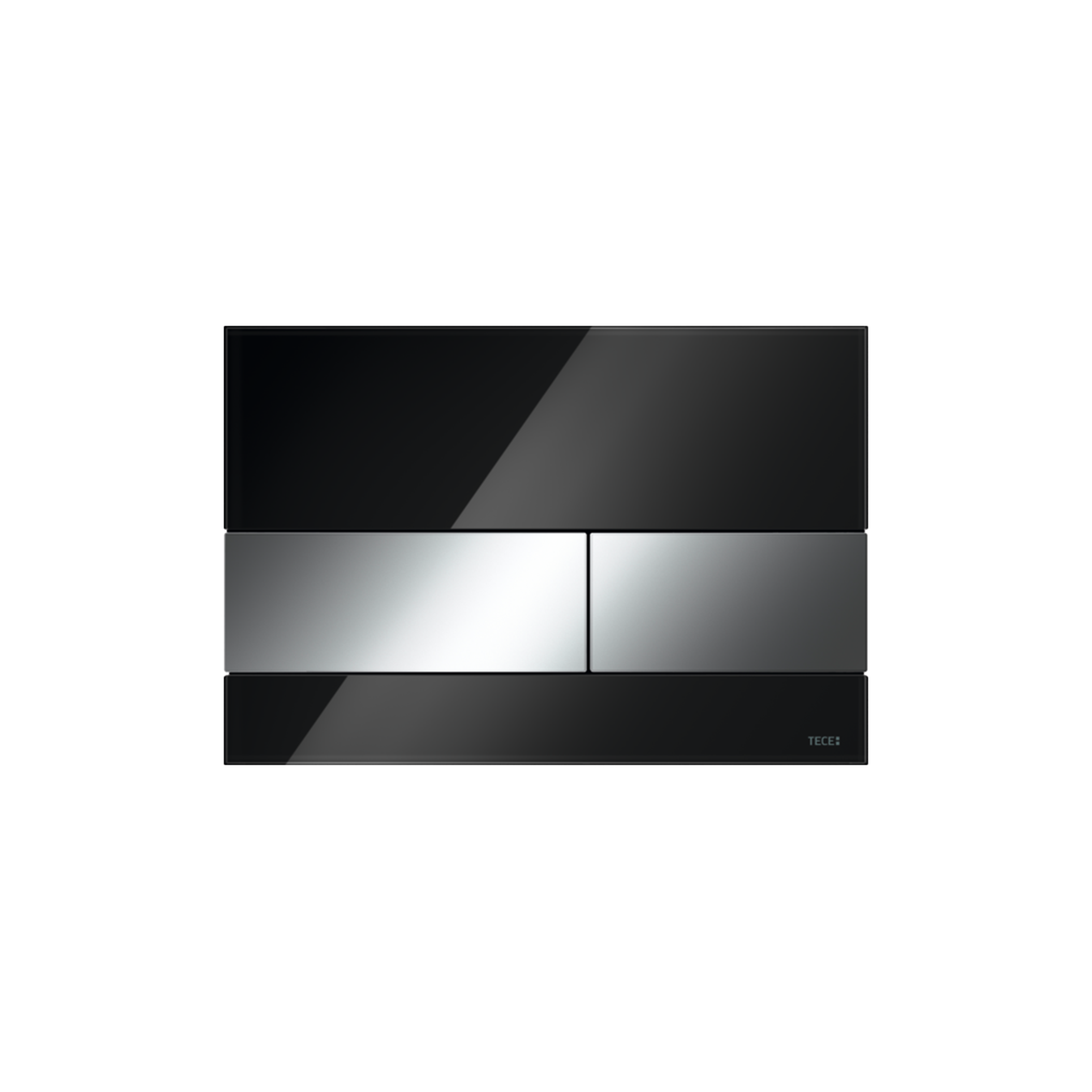 9240807-1.png Tecesquare Wc-Bedieningsplaat Van Glas Voor Duospoeltechniek, Glas Glanzend Zwart, Toetsen Glanzend Chroom - Afbeelding 1