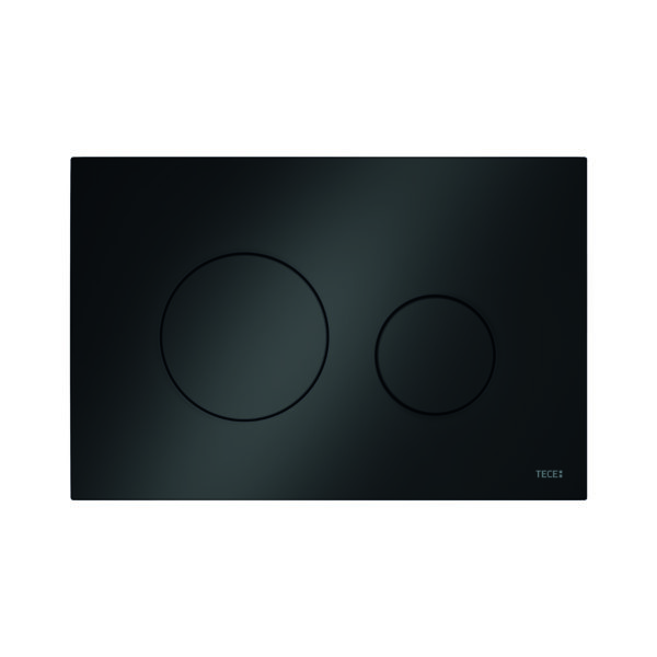 Teceloop Wc-Bedieningsplaat - Duospoeltechniek - Kunststof - Glanzend Zwart