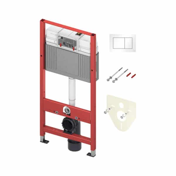 Tecebase Wc Concealed Frame With Cistern + Tecenow Flush Plate White