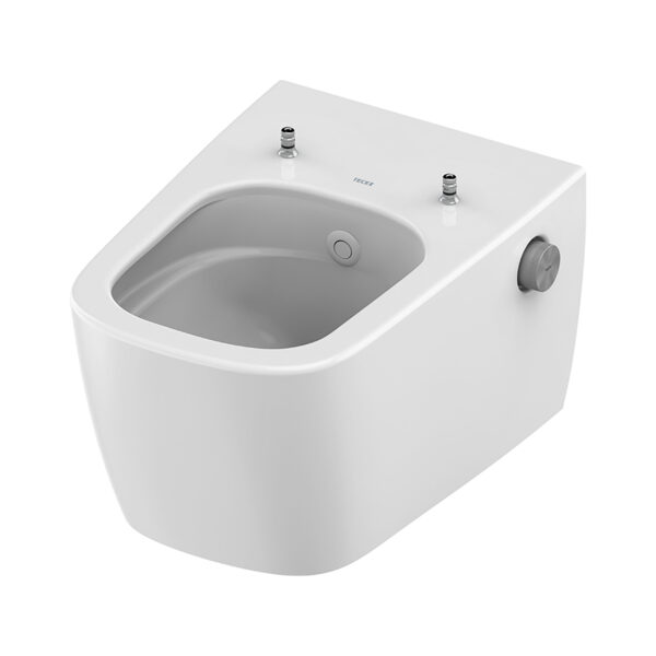 Wc Suspendu Teceneo Avec Bidet - Avec Robinet Bidet - Eau Chaude Et Froide - 54 Cm - Blanc Brillant