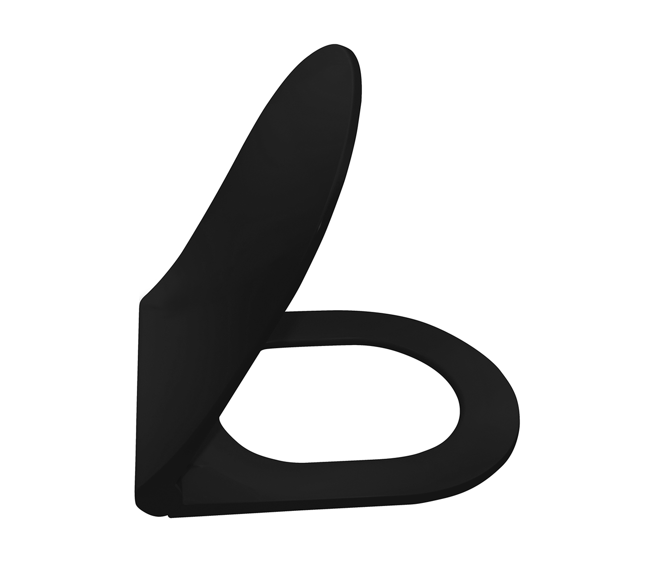 Aloni Platte Toiletzitting Duroplast, Aloni Mat Zwart Platte Toiletzitting, Quick Release, Soft-Close