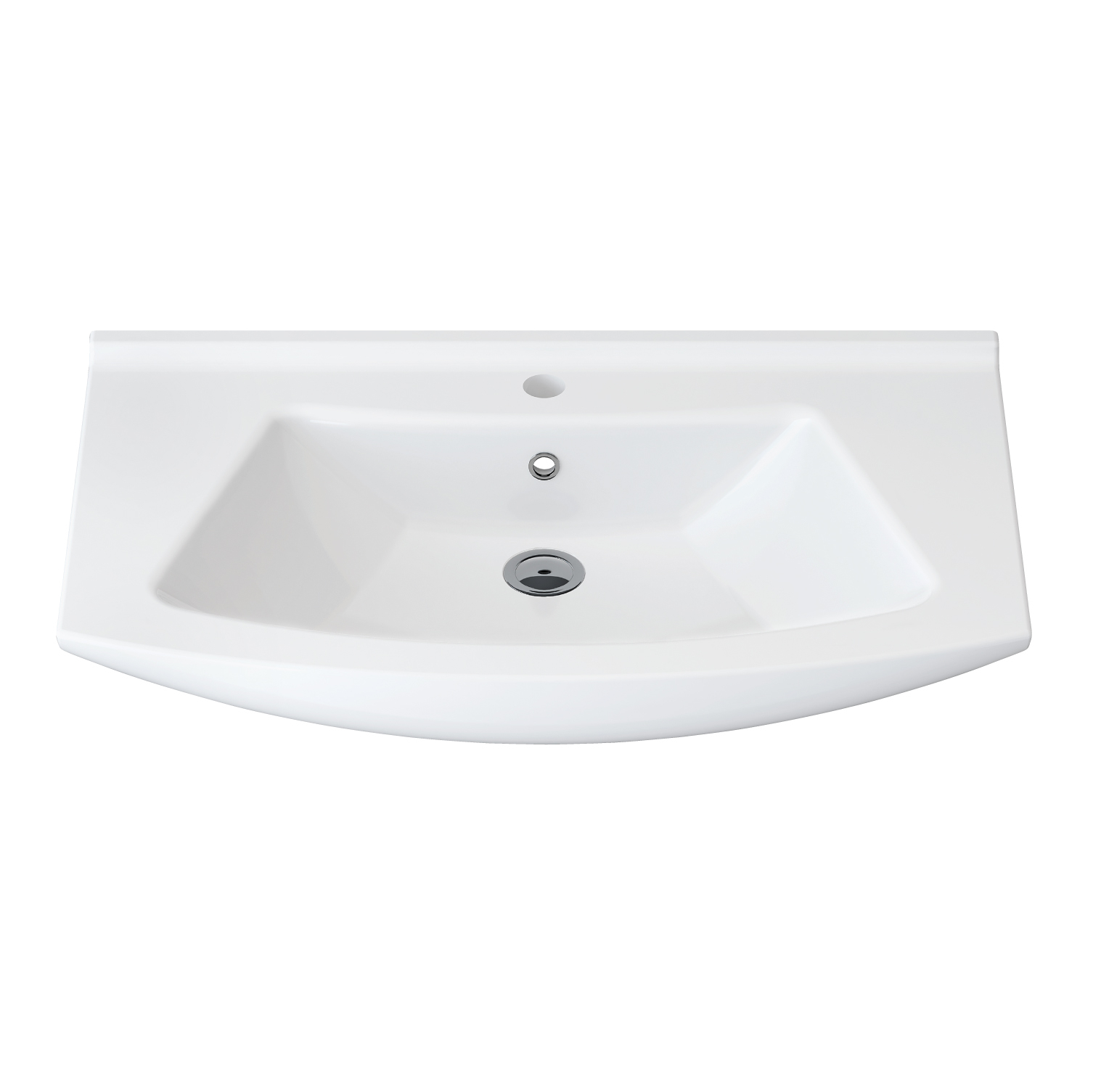ALECO7065-2-6.jpg Aloni Aleco Lavabo En Céramique (65cm) - Blanc - Afbeelding 1