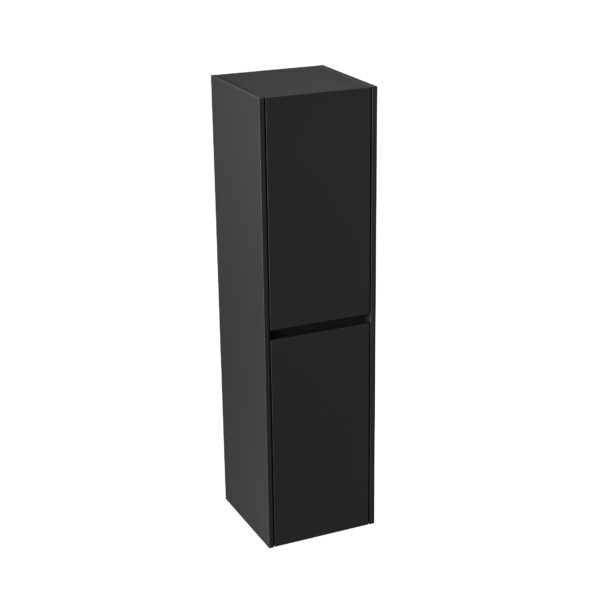 ALONI HAYAT COLONNE - 2 PORTES - SANS POIGNEE - SOFT CLOSE - RÉVERSIBLE - 35X135X35 CM - NOIR MAT