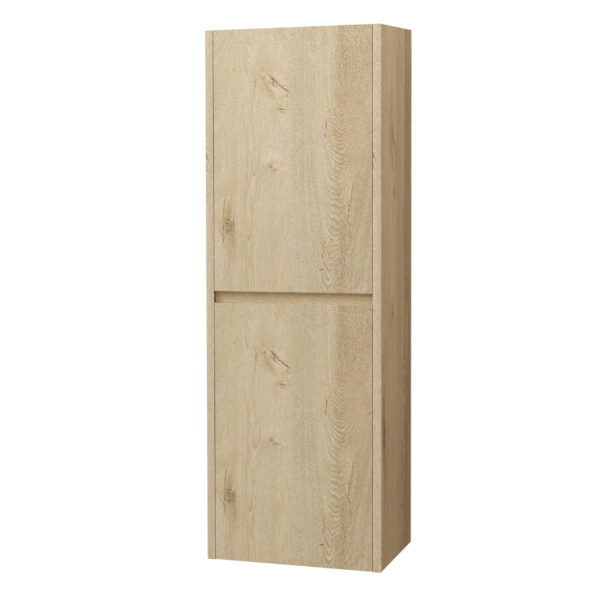 Armoire À Colonne Aloni Hayat - 2 Portes - Sans Poignée - Softclose - Réversible - 35x135x35 Cm - Chêne