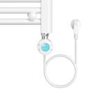 Belrad Elektrische Handdoekdroger - Met Digitale, Programeerbare Thermostaat - Aansluiting Rechts - 700w - 1200x500 Mm - Wit – Image 2