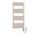 Belrad Sèche-Serviettes Électrique – Avec Thermostat Numérique Programmable – Smart Wifi - Raccord À Droite – 700w – 1200x500 Mm – Cuivre Brossé