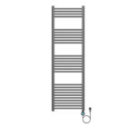 Belrad Sèche-Serviettes Électrique – Avec Thermostat Numérique Programmable – Smart Wifi - Raccord À Droite – 700w – 1600x500 Mm – Gunmetal