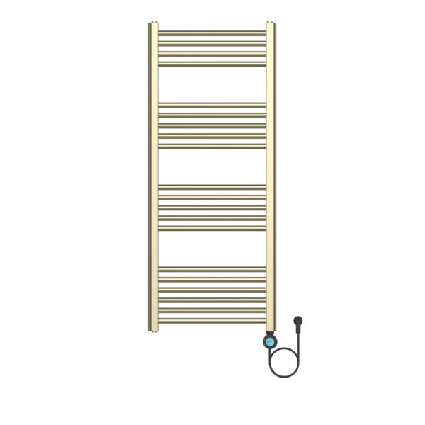 Belrad Elektrische Handdoekdroger - Met Digitale, Programeerbare Thermostaat - Smart Wifi - Aansluiting Rechts - 700w - 1200x500 Mm - Geborsteld Goud