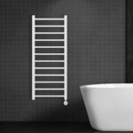 Belrad Sèche-Serviettes Électrique – Avec Thermostat Numérique Programmable – Raccord À Droite – 413w – 1200x500 Mm – Blanc – Image 2