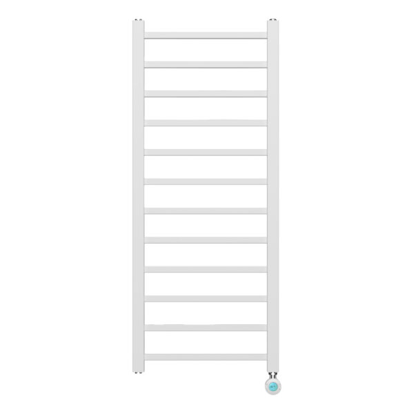 Belrad Elektrische Handdoekdroger - Met Digitale, Programeerbare Thermostaat - Aansluiting Rechts - 413w - 1200x500 Mm - Wit