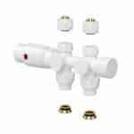 Vanne De Radiateur Erfu - Design - Thermostatique - Raccordement Mur Et Sol - 1/2mx16/2 M30 - Blanc Mat – Image 4