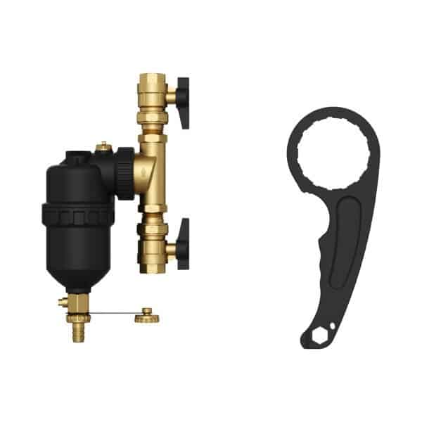 BELRAD POT DE DECANTATION MAGNETIQUE  - AVEC 2 VANNES D'ARRÊT - 3/4" - NOIR