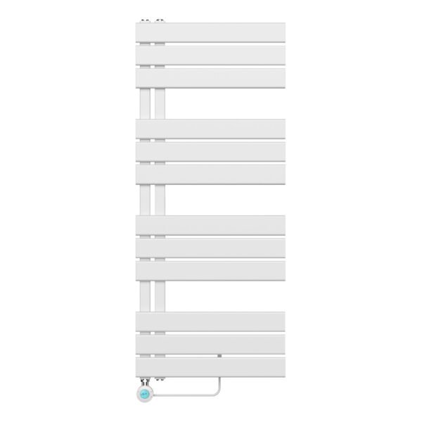 Belrad Sèche-Serviettes Électrique – Avec Thermostat Numérique Programmable – Raccord À Gauche – 593w – 1200x500 Mm – Blanc