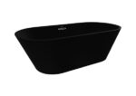 Baignoire Autoportante Aloni Bauci - Solid Surface - 170x80x58,5 Cm - Noir Mat