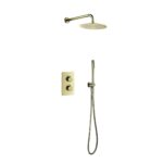 Aloni Set De Douche Thermostatique Encastré Avec Douche De Pluie (Ø25cm) - Or Brossé