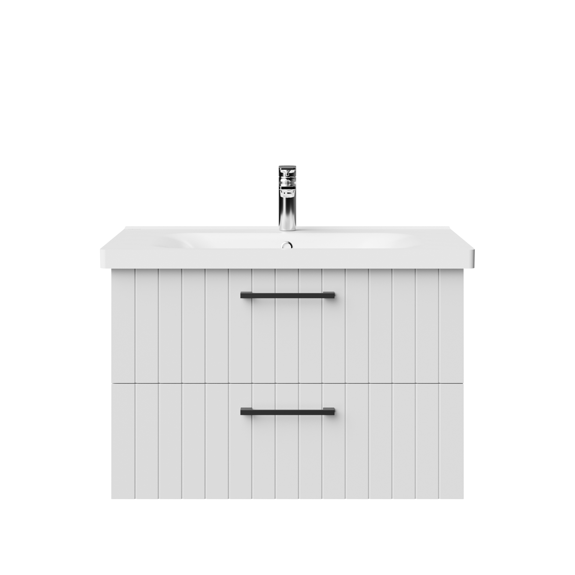 D10.LD080.2CK.ML_.BYZ_.LK_.BYZ_1-4.jpg CREAVIT D10 MEUBLE SOUS LAVABO AVEC 2 TIROIRS 80 CM - BLANC - Image 1