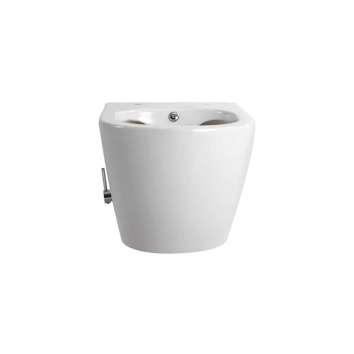 Darlo Wall-Hung Toilet With Bidet - Rimless - With Hot And Cold Water Bidet Tap - Without Seat - Compact 49 Cm - Blanc Brillant – Image 2
