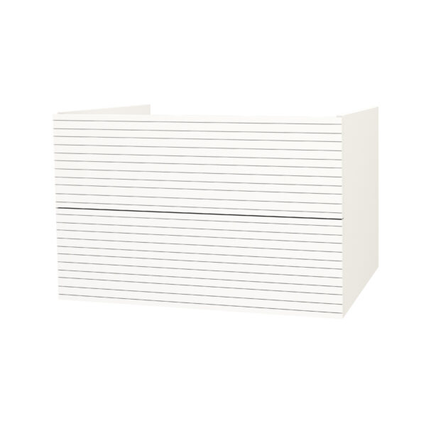 ELITE MEUBLE SOUS-PLAN AVEC RELIEF HORIZONTAL (80CM) - BLANC MAT