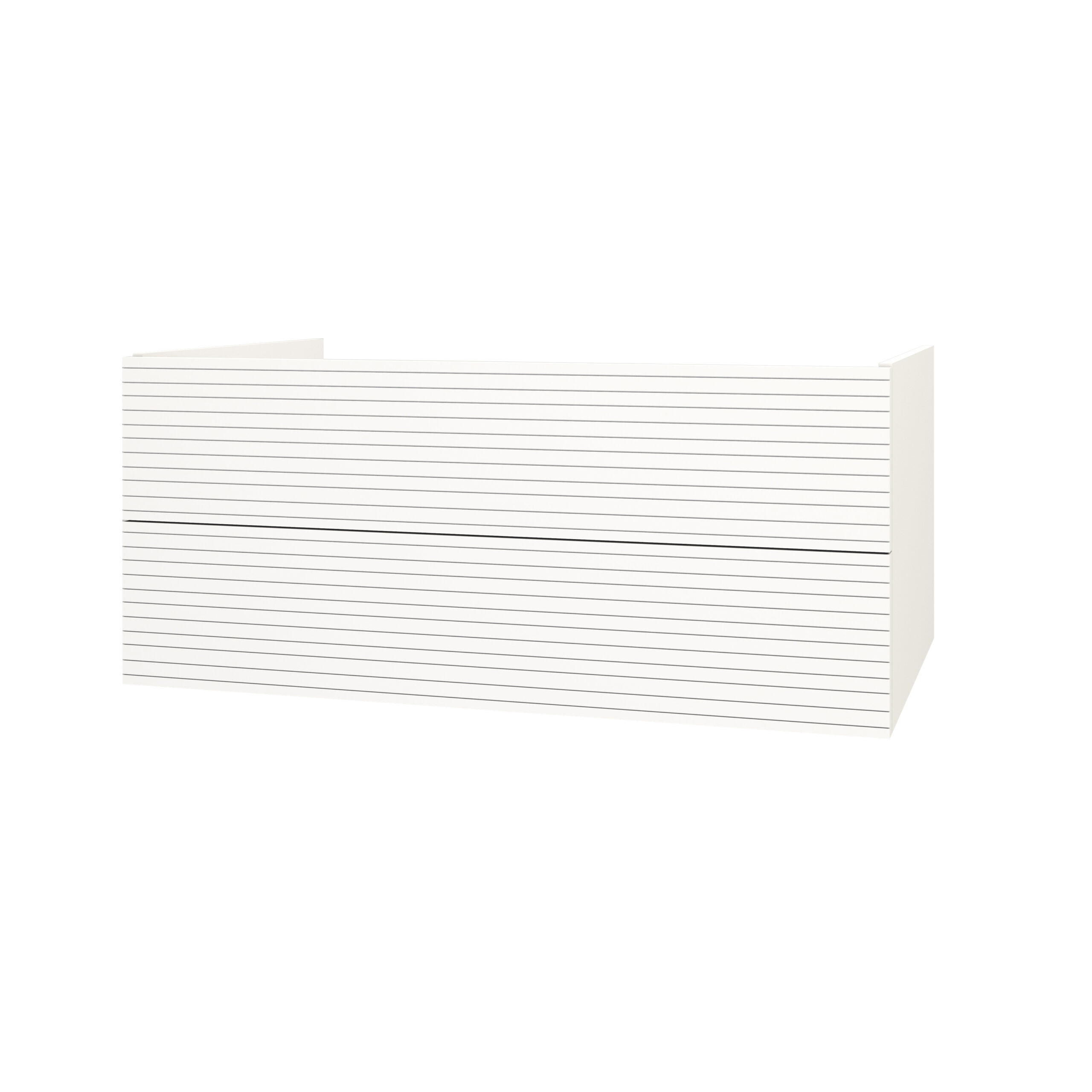 ELT120.01-1.jpg ELITE MEUBLE SOUS-PLAN AVEC RELIEF HORIZONTAL (120CM) - BLANC MAT - Image 1