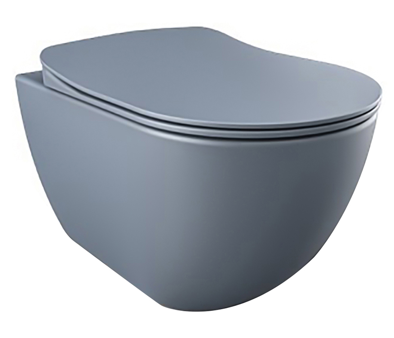 Wc Suspendu Design Mat Basalt, Avec Hygiène (Bidet) Inox