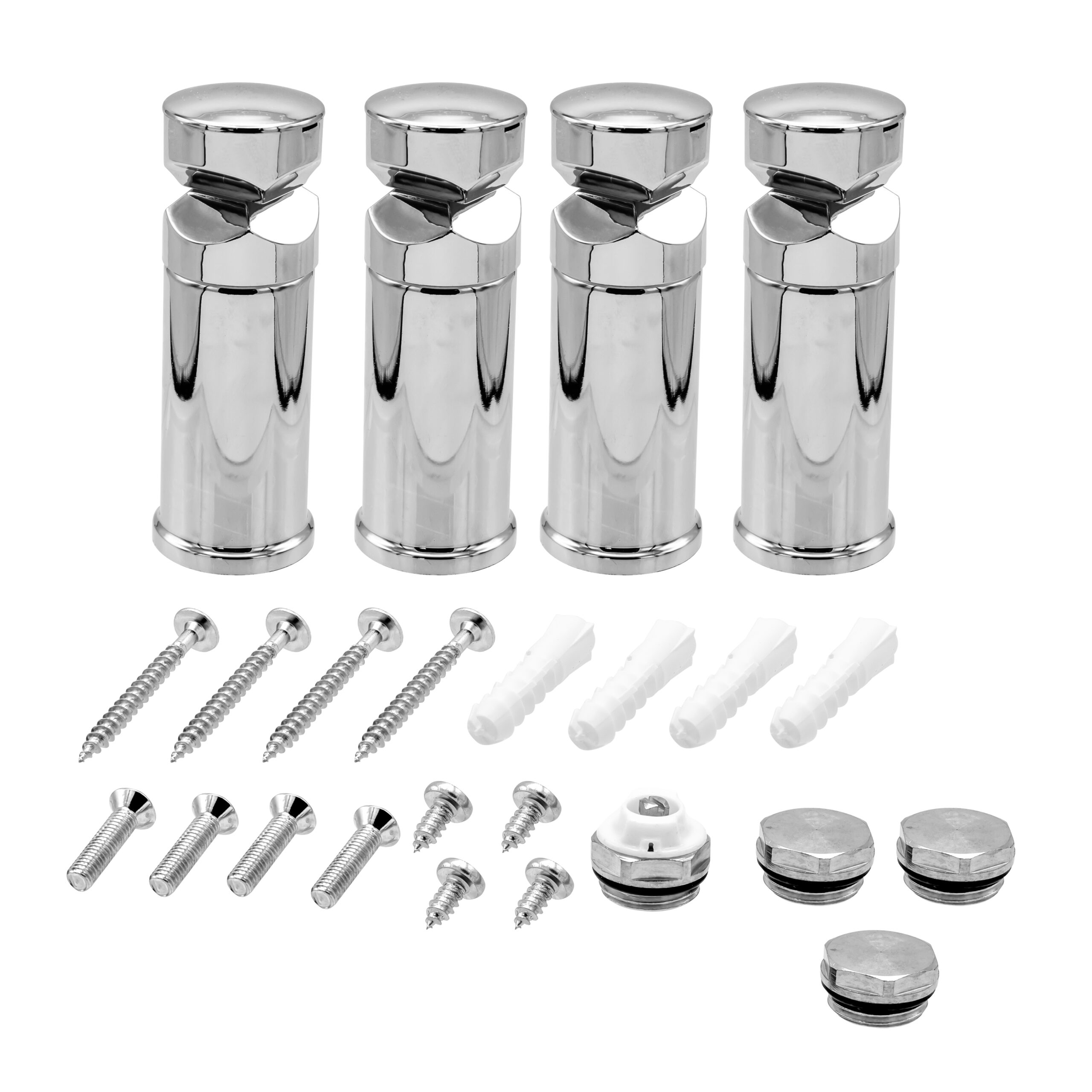 Kit De Montage Radiateur Sècheville - 4 Pcs - Chrome