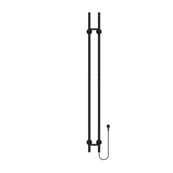 Belrad Rod Sèche-Serviettes - Electric - Double - 120w - Ø2,5cm - 150x16,8x12,7 Cm - Noir Mat