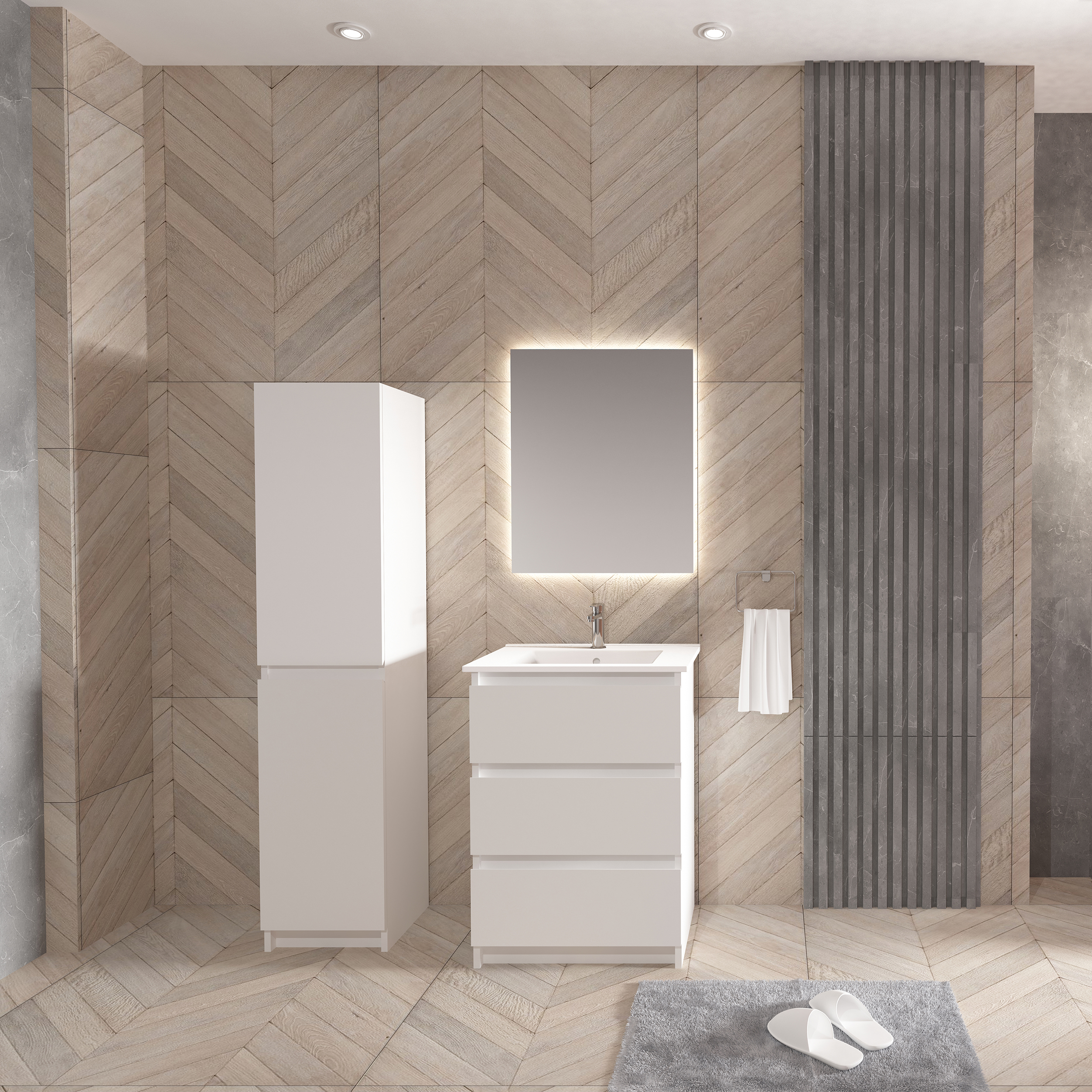 Armoire Bas Jupiter (60cm) - Blanc Mat