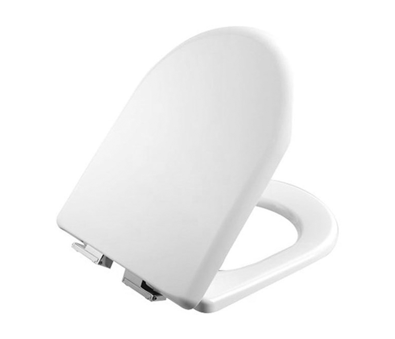 Abattant Wc Duroplast, Charnières En Acier Inoxydable Blanc, Fermeture Douce