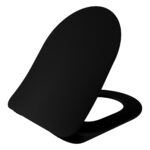 Creavit Duck Toilet Seat - D-Shape - Slim Design - Soft Close - Quick Release - Duroplast - Stainless Steel Hinges - Charcoal Black