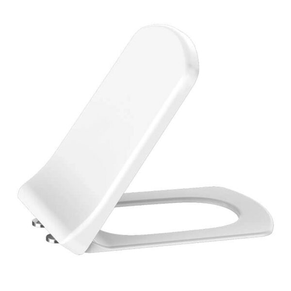 Creavit Lara Abattant Wc - Modèle D - Frein De Chute - Déclipsable - Duroplast - Charnières En Inox - Blanc Brillant