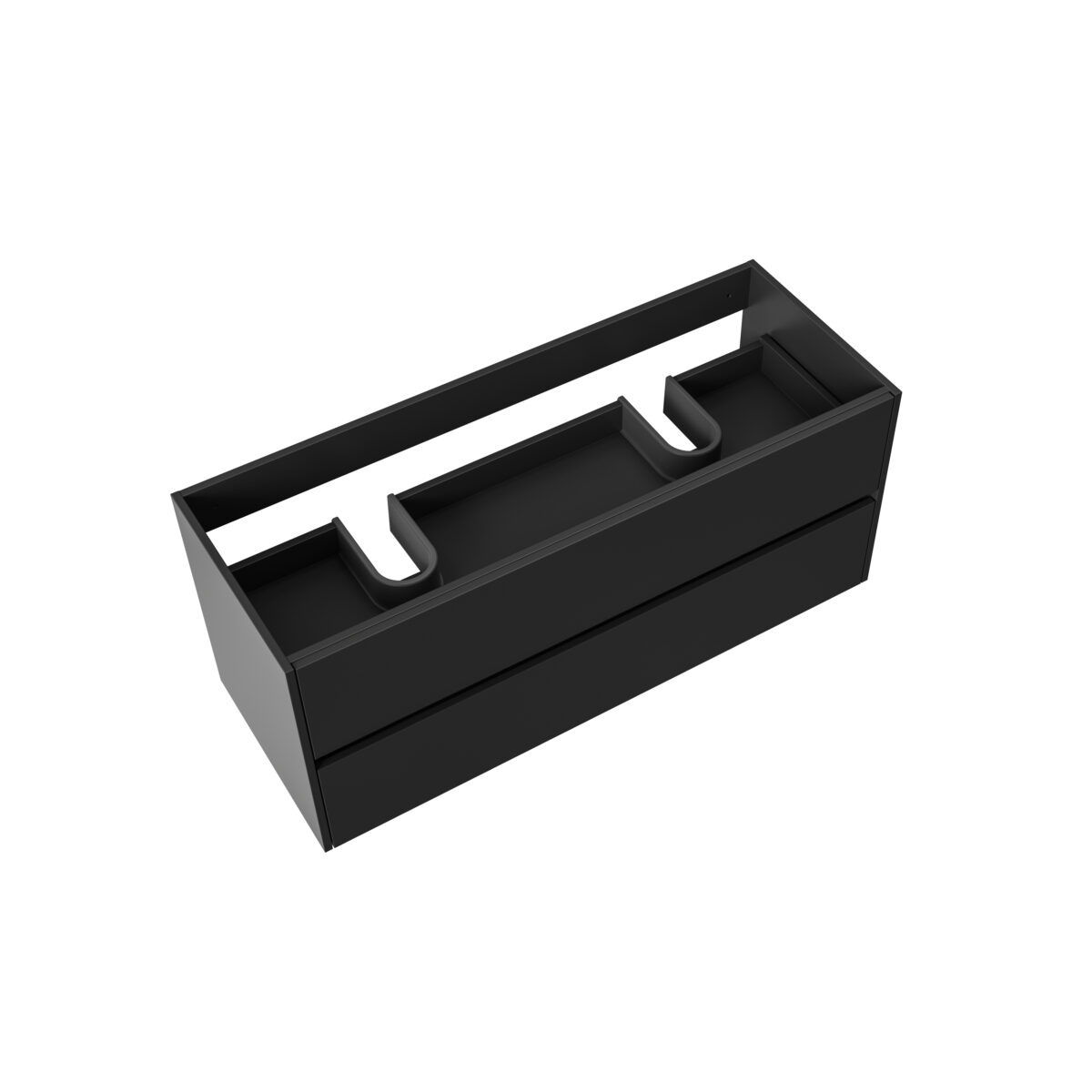 Aloni Hayat Wastafelonderkast - 2 Lades - Softclose - Greeploos - 119,5x50x45 Cm - Mat Zwart - Afbeelding 2